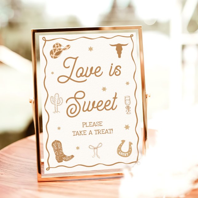 Poster Western Bridal Shower Love is Sweet Favor (Criador carregado)