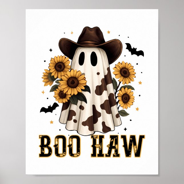 Poster Western Cow Spooky Ghost Boo Haw (Frente)