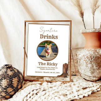 Poster Western Cowboy Assinante de Cães bebe bar de casam