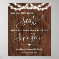 Western Find your Seat Sign Wedemony