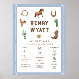 Poster Western Primeiro Ano Aniversário Milestone Poste