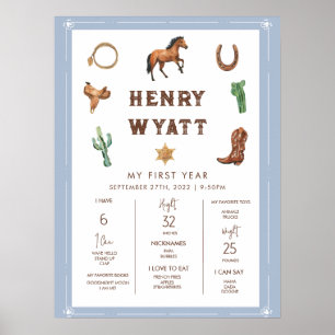 Poster Western Primeiro Ano Aniversário Milestone Poste