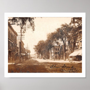 Poster Westfield NJ, New Jersey, Elm Rua View, Vintage