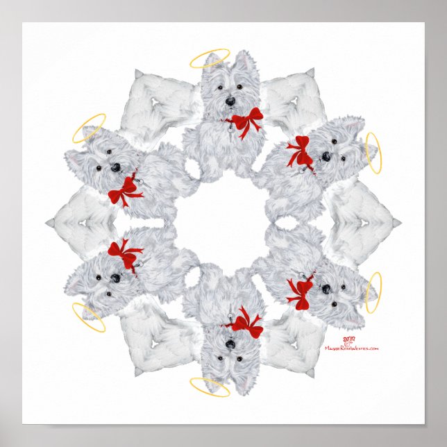 Poster Westie Angel Snowflake (Frente)
