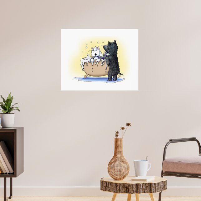 Poster Westie e Scottie Dog Groom Art (Sala de Estar 3)