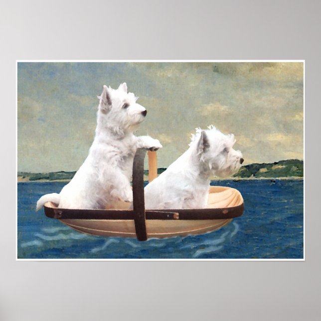 Pôster Westies Levam Âncora (Frente)