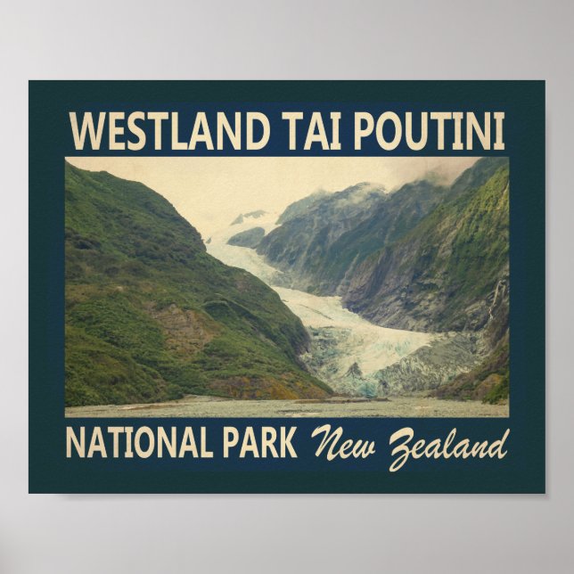 Poster Westland Tai Poutini National Park Nova Zelândia (Frente)