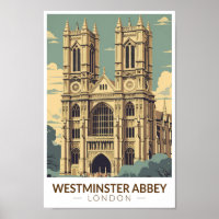 Westminster Abbey England Viagem Art Vintage
