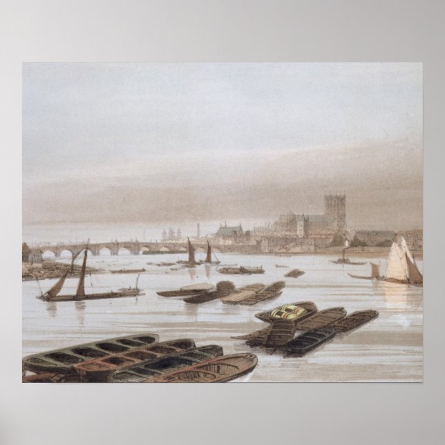 Pôster Westminster da Waterloo Bridge, que incorpora (Frente)