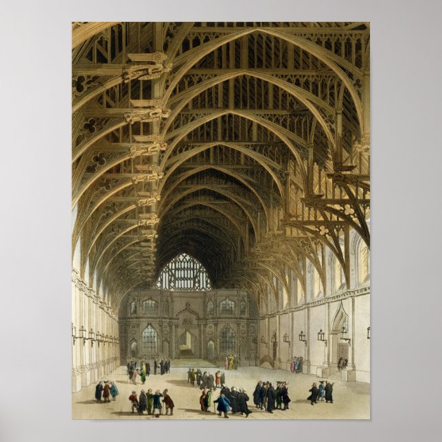 Pôster Westminster Hall, gravado por J. Bluck pub (Frente)