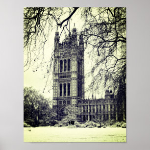 Poster Westminster, Parlamento, Winter London - Britânic