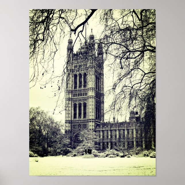 Poster Westminster, Parlamento, Winter London - Britânico (Frente)