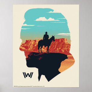 Poster Westworld   Dr. Ford Silhouette Of Man in Black