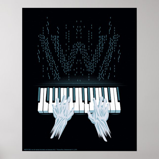 Poster Westworld | Mãos Androidas No Piano Dos Jogadores (Frente)