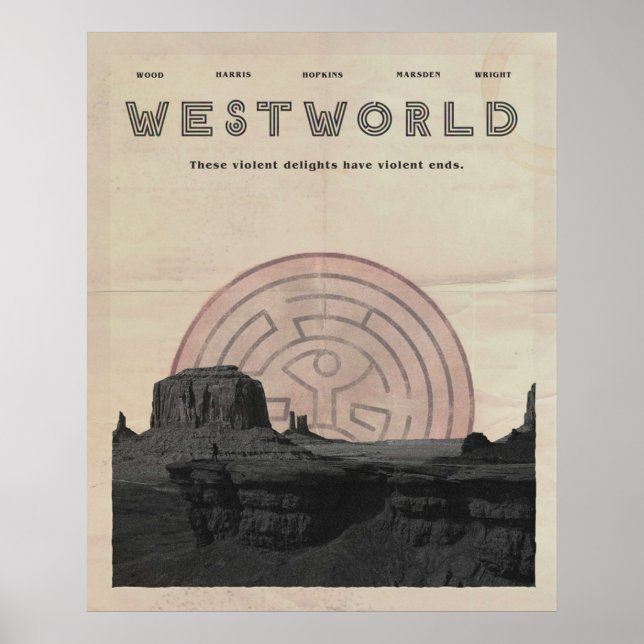 Poster Westworld Vintage (Frente)