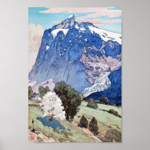 Poster Wetterhorn, Hiroshi Yoshida, Woodcut
