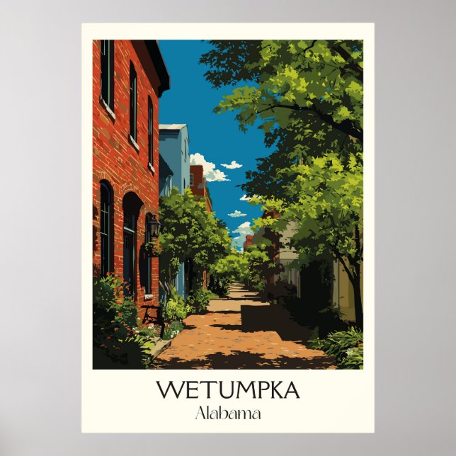 Poster Wetumpka Alabama Historic Downtown (Frente)