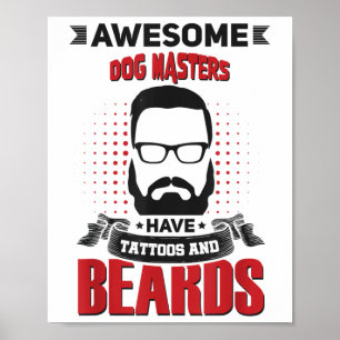 Poster Wh Mestrados Incríveis de Cachorro Tatuagem Barba