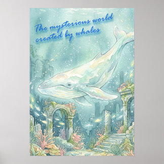 Poster Whale Atlantis Underwater Fantasy