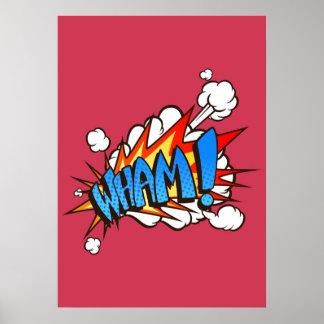 Poster Wham Comic Book Efeitos Sonoros Engraçados