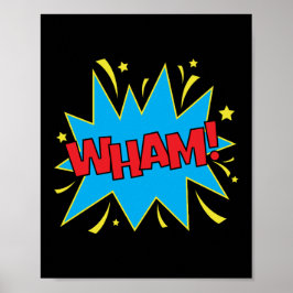 Poster Wham! Impacto em banda desenhada de Pop
