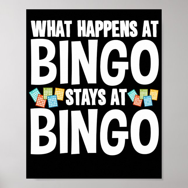 Poster What Happens At BingoStays At Bingo Funny Lucky (Frente)