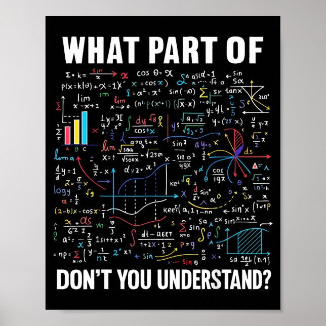 Poster What Part Of Don't You Understand _ Funny Math Tea (Frente)