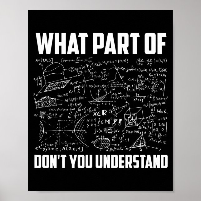 Poster What Part Of Don't You Understand _ Funny Math Tea (Frente)