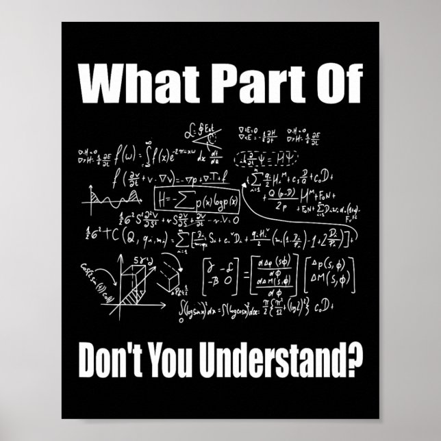Poster What Part Of Don't You Understand Funny Math Teach (Frente)
