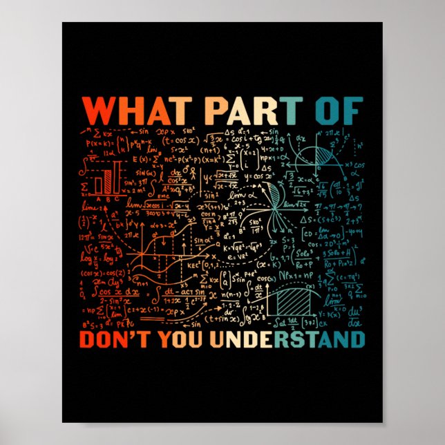 Poster What Part Of Don't You Understand Funny Math Teach (Frente)