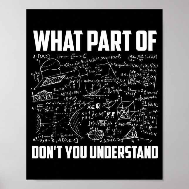 Poster What Part Of Dont You Understand Math Teacher  (Frente)