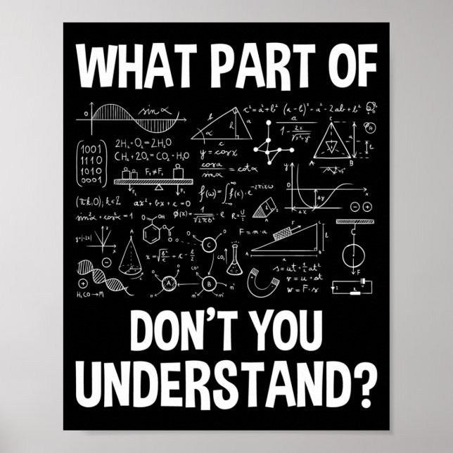 Poster What Part Of Don't You Understand - Science Math C (Frente)