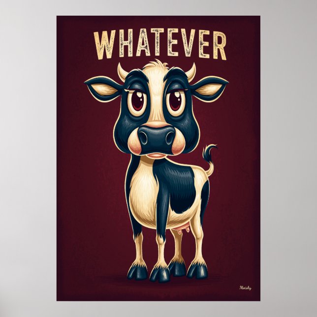 Poster Whatever Cow – Funny Cartoon Character Art (Frente)