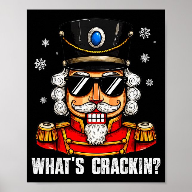 Poster Whats Crackin Funny Nutcracker Pjs Christmas Xmas  (Frente)