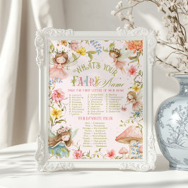 Poster Whats your fairy name Fairy Bright Birthday