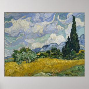 Poster Wheat Field with Cypresses by Vincent van Gogh