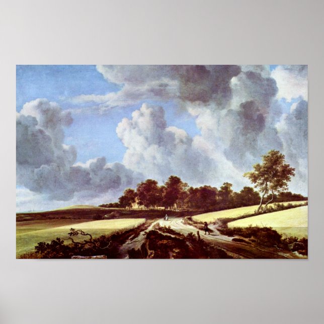 Pôster Wheat Fields By Ruisdael Jacob Isaaksz. Van (Frente)