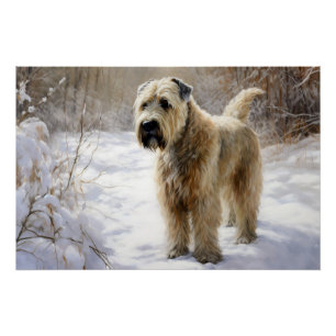 Pôster Wheaten Terrier Deixe-o nevar no Natal