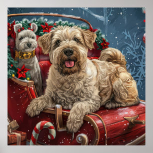 Poster Wheaten Terrier Dog Natal Festivo