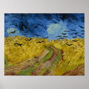 Poster Wheatfield Com Corvos Pintando Vincent Van Gogh