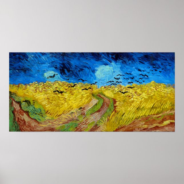 Poster Wheatfield com Crows, Van Gogh (Frente)