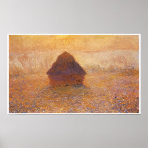 Poster Wheatstack (Sun na névoa), 1891
