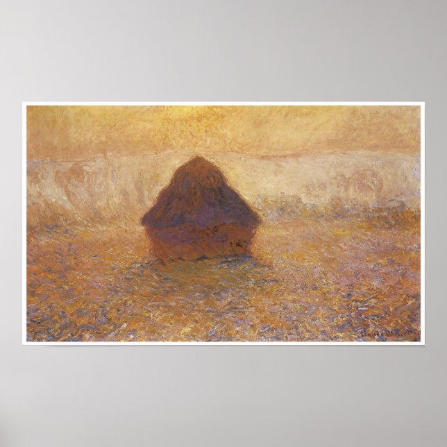 Poster Wheatstack (Sun na névoa), 1891 (Frente)