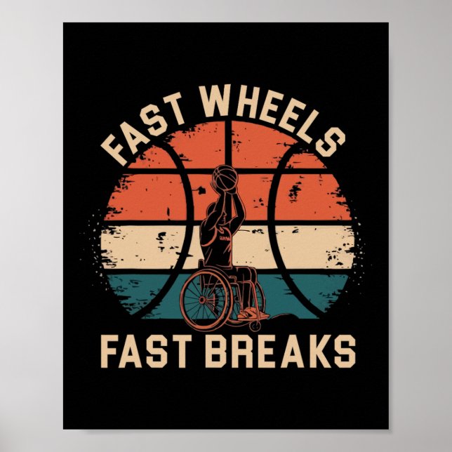 Poster Wheelchair Sketll Player Disabled Disability Handi (Frente)