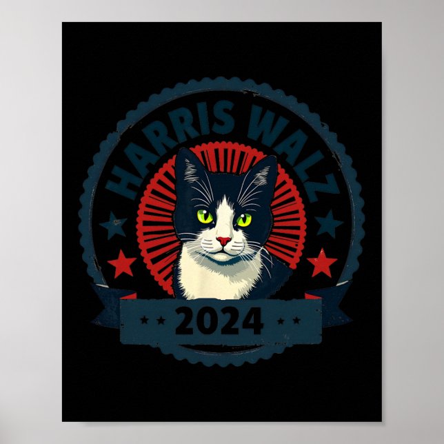 Poster Wheimer 2024 Engraçado Gato Eleição Kamala Harris  (Frente)