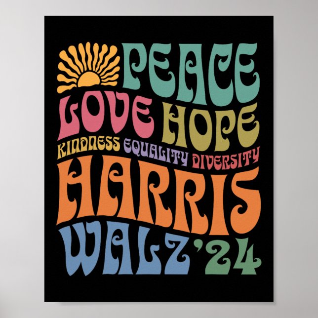 Poster Wheimer 2024 Peace Love Hope Kindness Bonness Div (Frente)