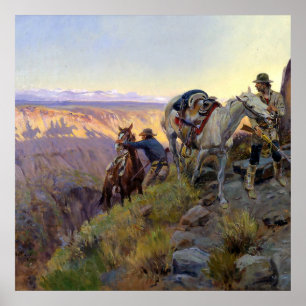 Poster "When Shadows Hint Death", de Charles M Russell