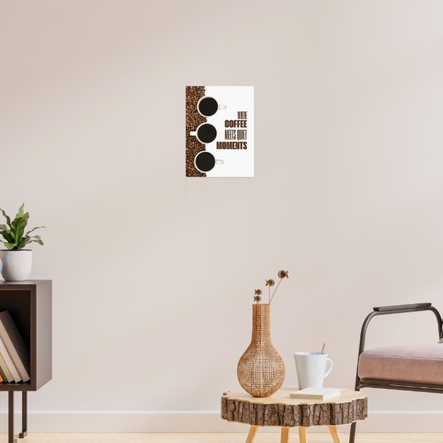 Poster Where Coffee Meets Quiet Moments – Minimalist Cafe (Sala de Estar 3)