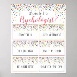 Poster Where is the Psychologist Office Door Sign