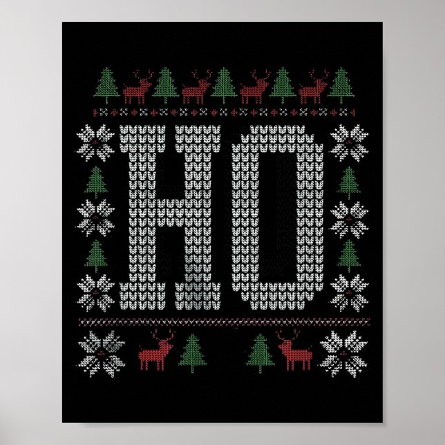 Poster Where My Ho's At Ho Matching Couple Christmas Ugly (Frente)